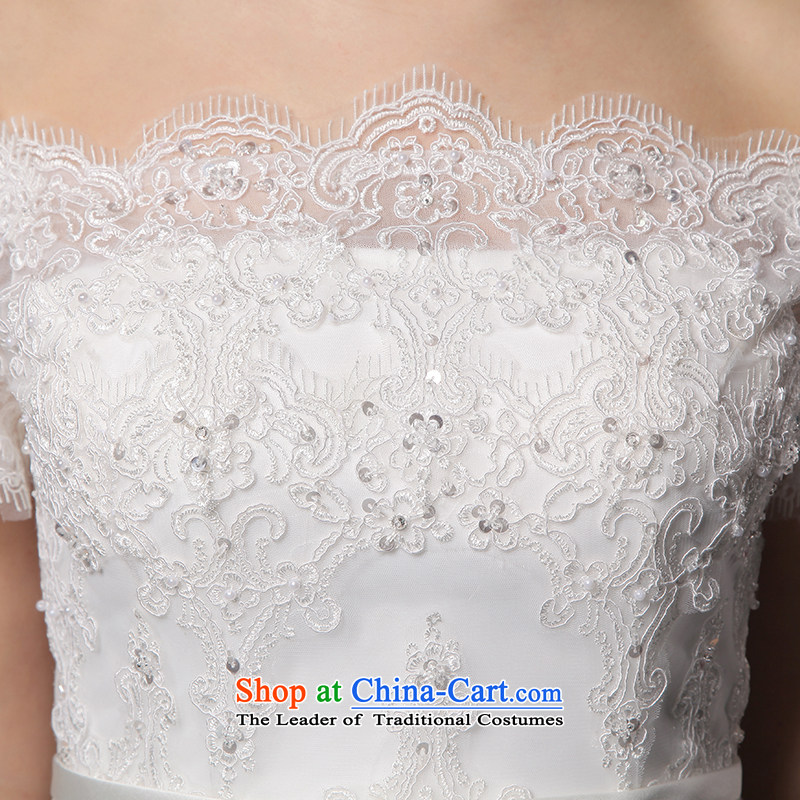 There is a new 2015-shui wedding dresses to align the word short-sleeve shoulder lace video thin white, 6 code, HOC , , , shopping on the Internet