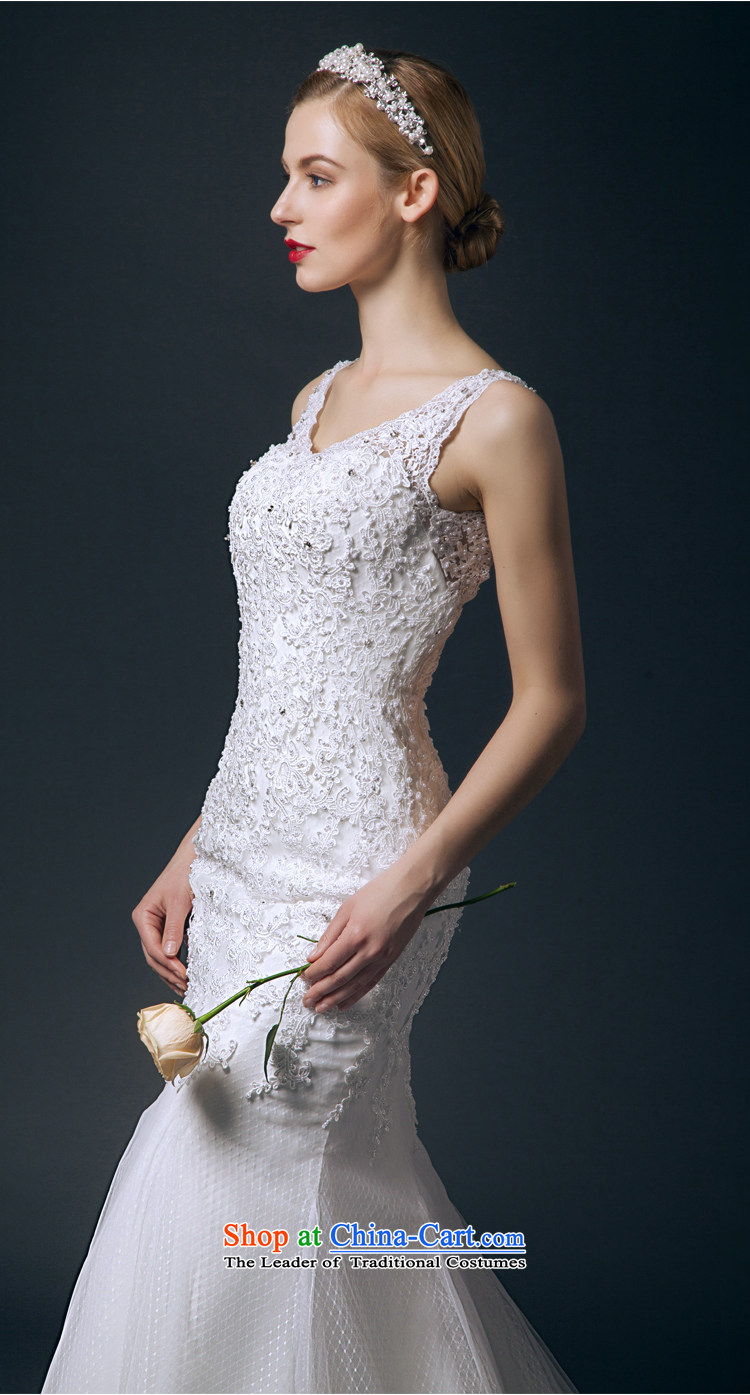 There is set of officials of the new 2015 wedding dress shoulders back crowsfoot white, 6 code 