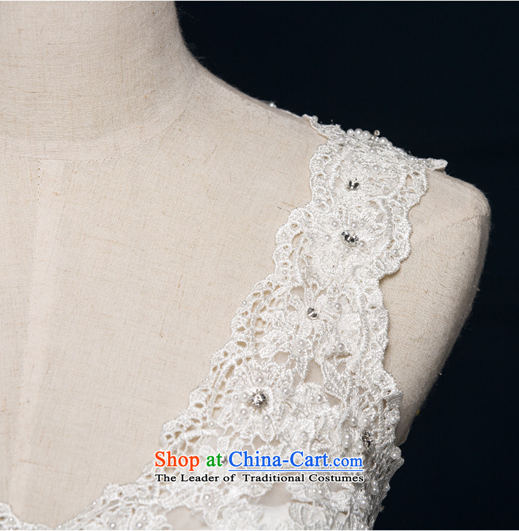 There is set of officials of the new 2015 wedding dress shoulders back crowsfoot white, 6 code 