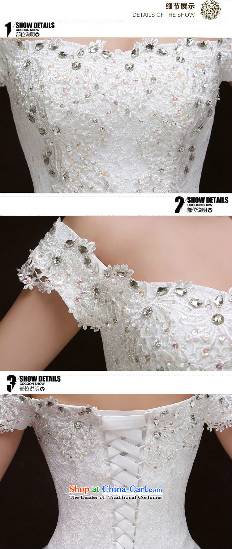 There is also optimized 8D bride wedding dresses of the funds from the alignment tail new 2015 Korean word spring shoulder trendy code graphics thin lace White XXL pictures xs8222 drill, prices, brand platters! The elections are supplied in the national character of distribution, so action, buy now enjoy more preferential! As soon as possible.