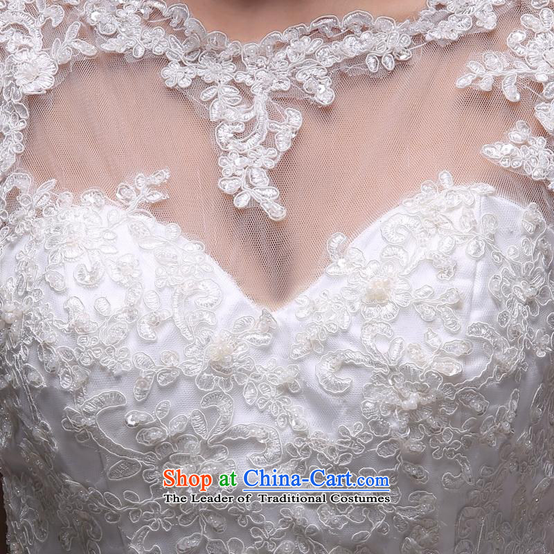 Sau San crowsfoot wedding dresses white lace sexy back 2015 new shoulders of nostalgia for the bridal wedding trailing white L, Blooming crazy (chunhuaqiuyue) , , , shopping on the Internet