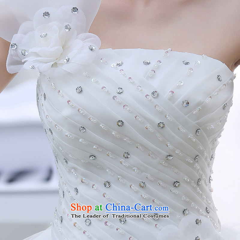 Wedding dress 2015 Spring Summer stylish shoulder flowers to align the diamond wedding code thick mm thin female white XL, Video to Audio Stephanie (dayinni) , , , shopping on the Internet