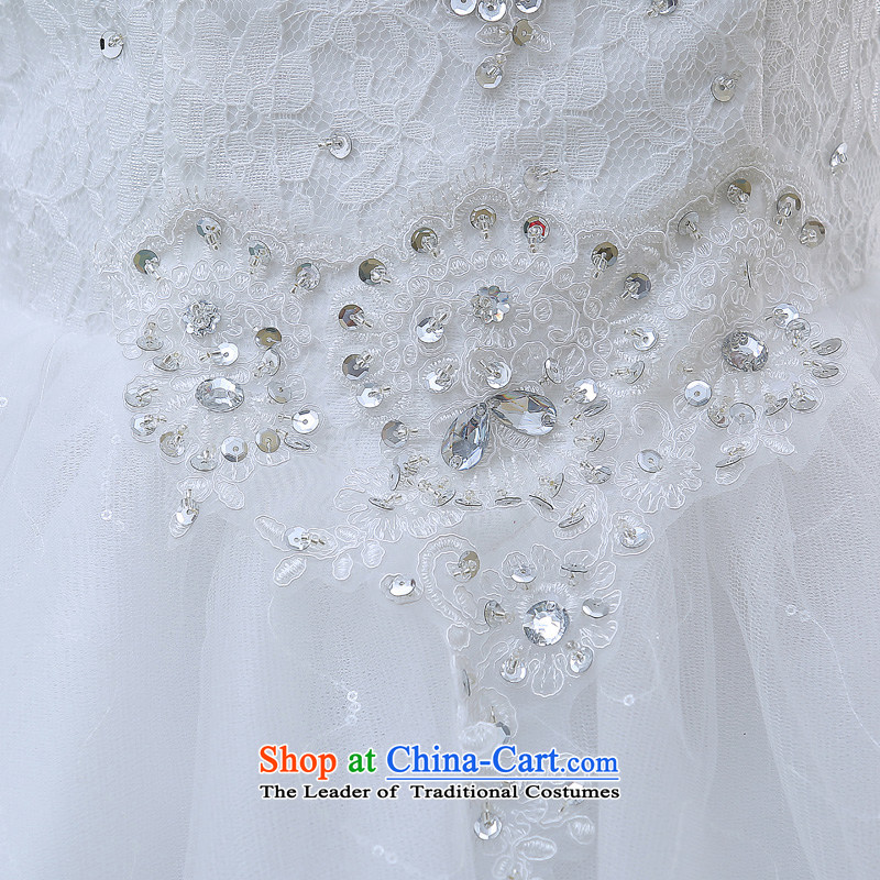 2015 Spring New Korean Sau San video thin lace breast tissue petticoats elegant retro Repair Word wedding XXL, white to tone shoulder ni (dayinni) , , , shopping on the Internet
