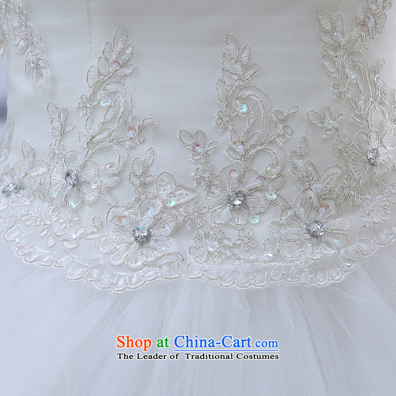 2015 Spring New wedding dresses flowers lace retro straps Korean Princess Mary Magdalene chest with sweet wedding XXL, white to tone stephanie (dayinni) , , , shopping on the Internet