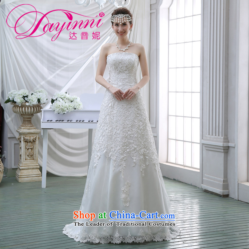 2015 new spring and summer and chest Wedding Fashion Korean version of Sau San skinny tail wedding lace Diamond Wedding White XXL