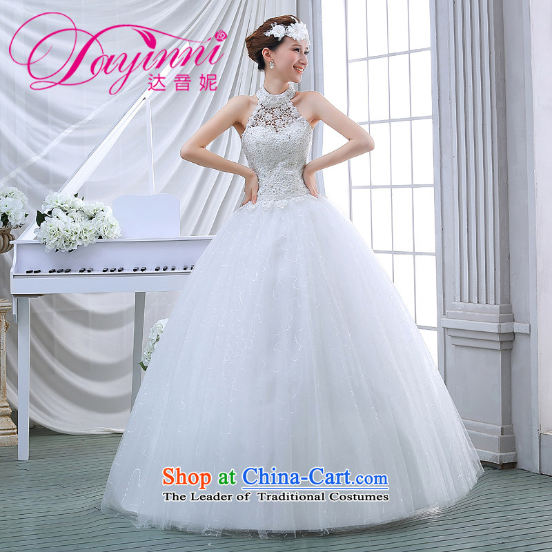 Wedding dress spring 2015 winter thick Korean large retro Graphics alignment with thin also wedding winter bride White?M