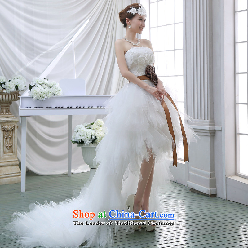 2015 Spring new upscale front stub long after wedding feather wedding wiping the chest small trailing marriages short of tail white to tone, XXL, dayinni) , , , shopping on the Internet