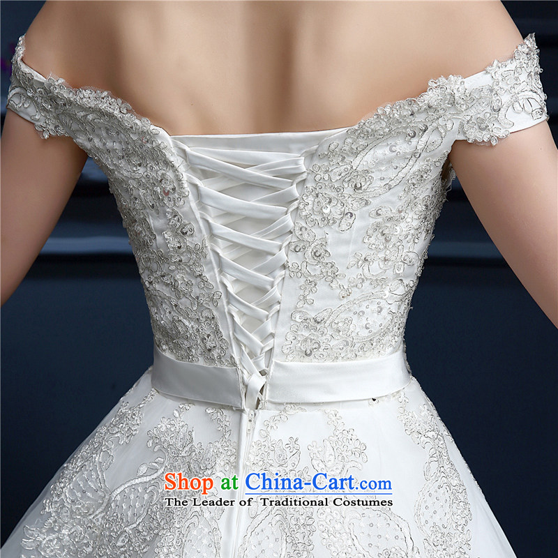 (Heung-lun's wedding dresses as the spring and summer of 2015, the new Korean Layout Align to customize your shoulders The Princess Bride slotted shoulder wedding code Video White XL, incense, thin, , , , shopping on the Internet