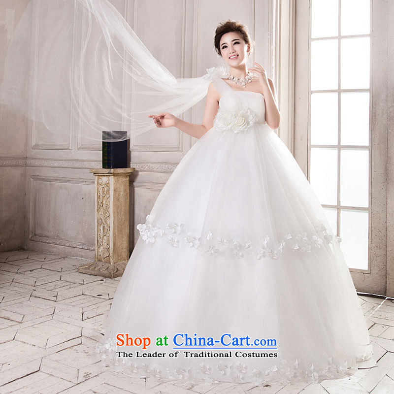Millennium bride 2015 Spring/Summer new Korean Top Loin video thin stylish large number of pregnant women to align the bride MM thick wedding dresses H711 white high rise video thin XXL/2 ft 6 waist, millennium bride shopping on the Internet has been pres