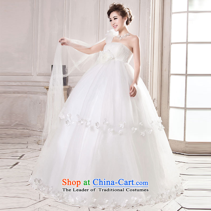 Millennium bride 2015 Spring/Summer new Korean Top Loin video thin stylish large number of pregnant women to align the bride MM thick wedding dresses H711 white high rise video thin XXL/2 ft 6 waist, millennium bride shopping on the Internet has been pres