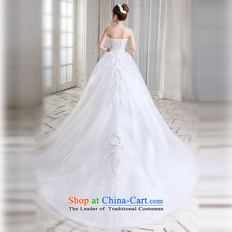 Millennium bride 2015 spring/summer when the new Korean anointed chest Sau San video diamond thin stylish lace long tail wedding H2001 tail, XL, millennium bride shopping on the Internet has been pressed.