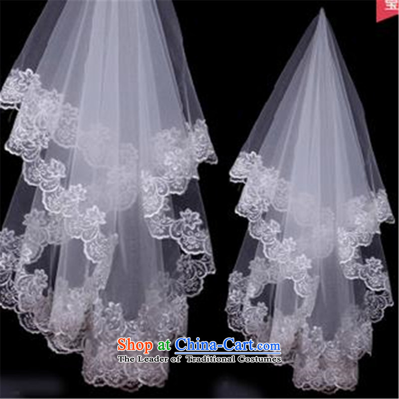 The new Korean lace long 3 m tail married women and legal wedding dresses accessories?1.5 m White