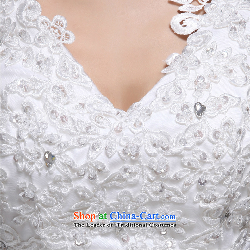 The first white wedding dresses into about the new 2015 Summer stylish shoulders lace tail large wedding band video thin white marriages , white first into about shopping on the Internet has been pressed.