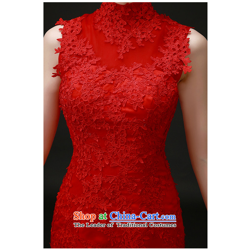 The beautiful word yarn shoulder and bride rocketed to Sau San Package Wedding 2015 new products lace graphics skinny tail wedding dress tailored H891 red , L, the beautiful yarn (nameilisha) , , , shopping on the Internet
