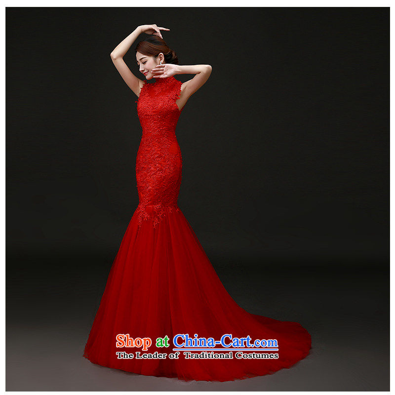 The beautiful word yarn shoulder and bride rocketed to Sau San Package Wedding 2015 new products lace graphics skinny tail wedding dress tailored H891 red , L, the beautiful yarn (nameilisha) , , , shopping on the Internet