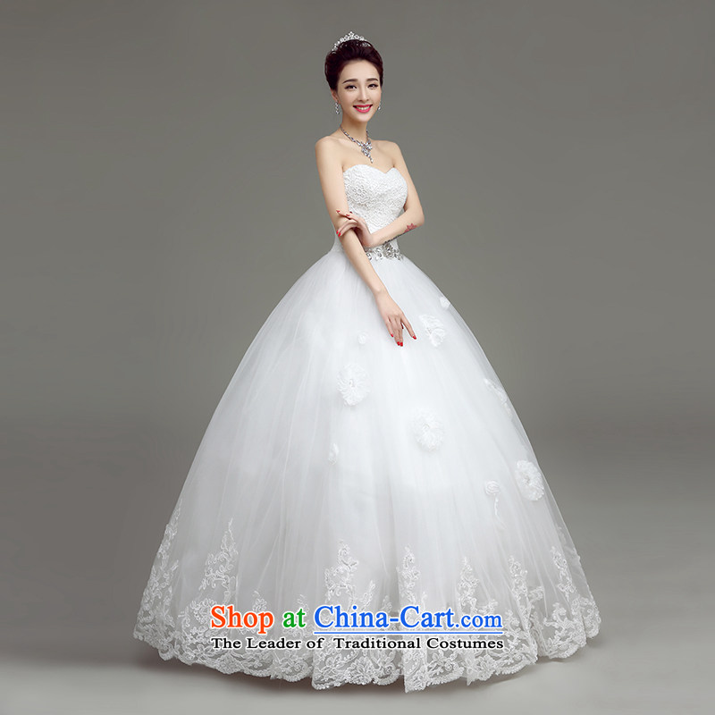 In accordance with the Netherlands varies with the wedding dress in spring and summer 2015 new white strap and chest wedding Korean to align the simple graphics thin marriages wedding anointed chest of land in accordance with the Netherlands to adapter XX