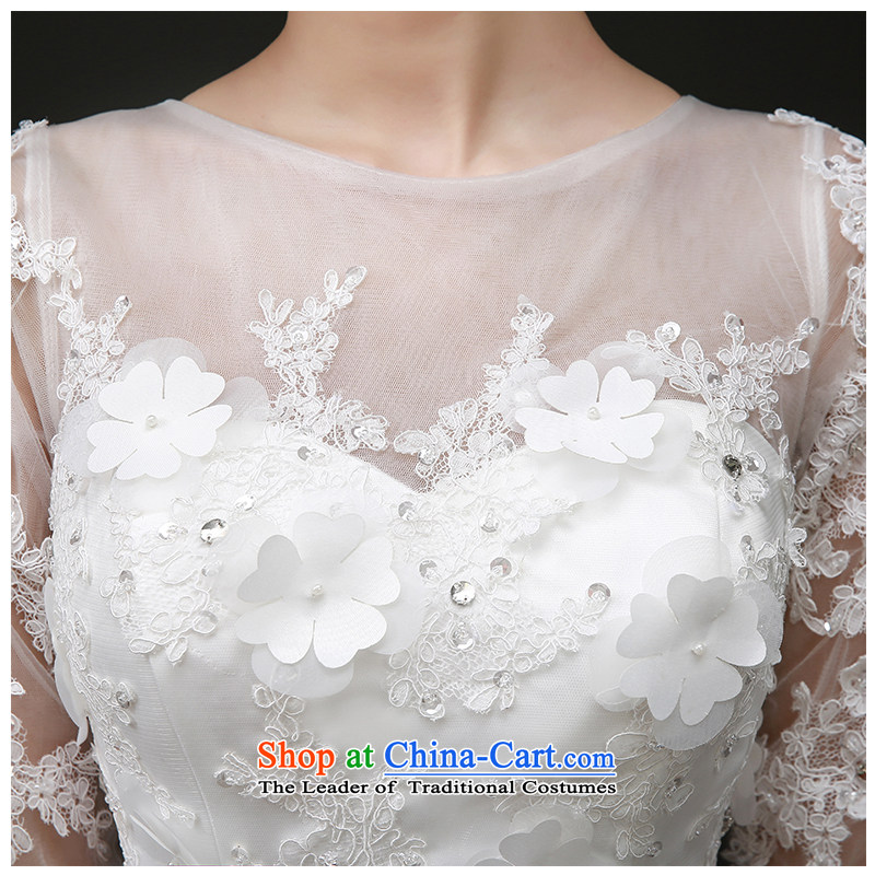 The beautiful word yarn shoulder tail Wedding 2015 new graphics package and Sau San thin lace elegant long sleeves with foutune crowsfoot wedding dresses and the factory outlets , the beautiful white yarn (nameilisha) , , , shopping on the Internet