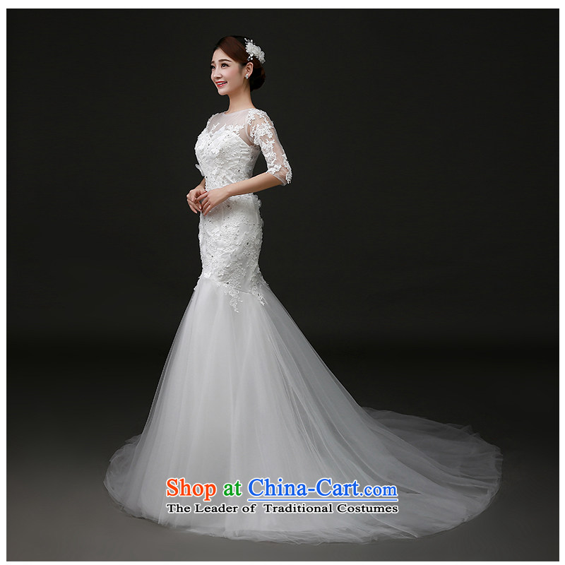 The beautiful word yarn shoulder tail Wedding 2015 new graphics package and Sau San thin lace elegant long sleeves with foutune crowsfoot wedding dresses and the factory outlets , the beautiful white yarn (nameilisha) , , , shopping on the Internet
