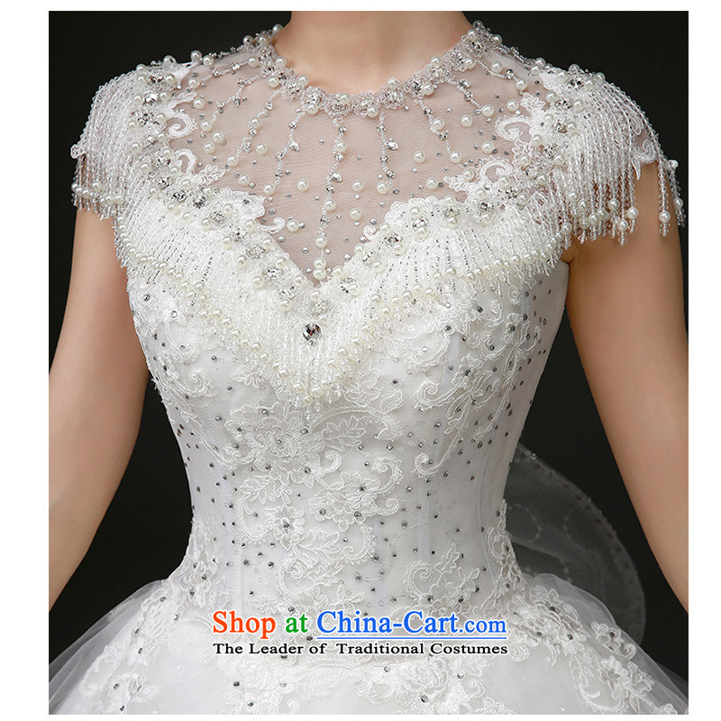 The beautiful new bride yarn 2015 word package shoulder stylish and elegant palace wind stylish and unique edging shoulder small trailing white wedding H923 S, the beautiful yarn (nameilisha) , , , shopping on the Internet