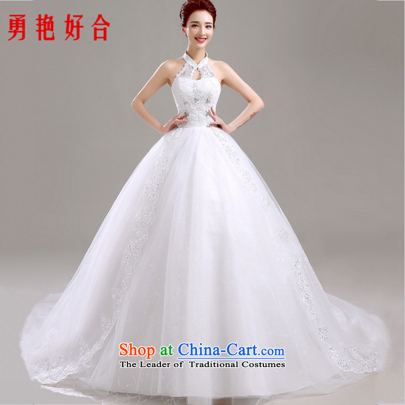 Yong-yeon and lace hangs also wedding 2015 new spring marriages to align the white strap wedding dresses white streak M