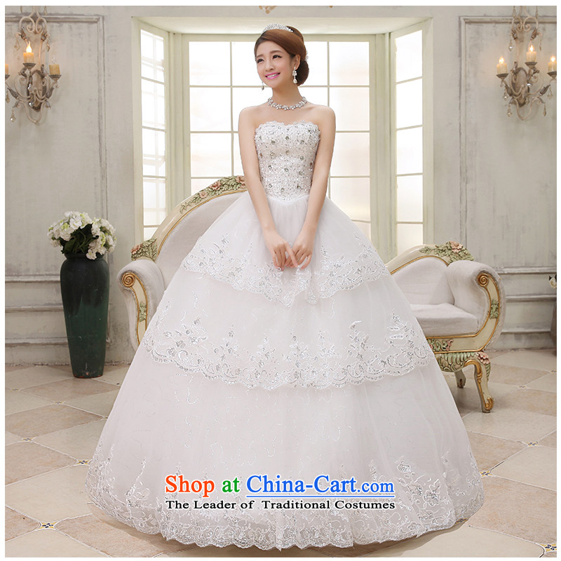 The beauty of the new 2015 wiping the chest to wedding Hand-stitched marriages wedding dresses irrepressible video about 1.22 straps Sau San Package Mail H363 white L