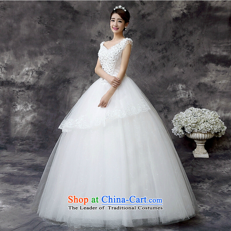 Yong-yeon and wedding dresses 2015 Spring Korean brides wedding a field to align the shoulder shoulders large summer lace white , L-yong skirt Princess Yim Close shopping on the Internet has been pressed.