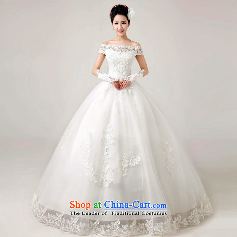 The first white wedding dresses into about the spring and summer of 2015, a new field shoulder lace tail to align the stylish straps wedding white tailored to contact customer service, white first into about shopping on the Internet has been pressed.