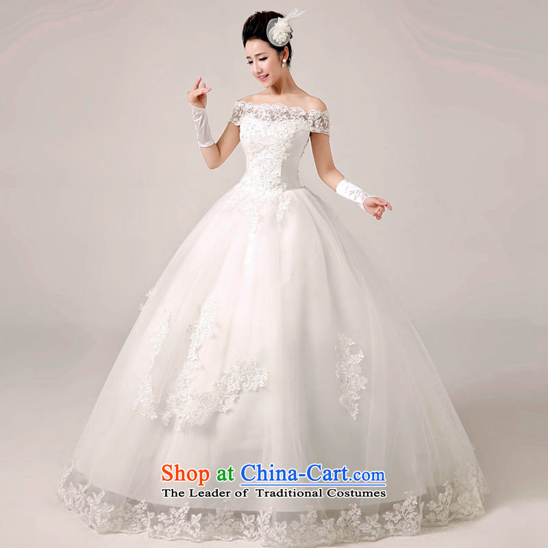 The first white wedding dresses into about the spring and summer of 2015, a new field shoulder lace tail to align the stylish straps wedding white tailored to contact customer service, white first into about shopping on the Internet has been pressed.