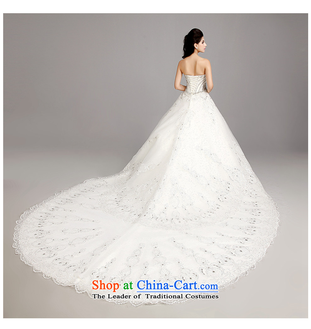 The beautiful bride anointed chest drag yarn tail Wedding 2015 New Sau San tie plain manual marriage sewing luxury European and American big tail wedding photography package mail white can customize pictures, prices, brand platters! The elections are supplied in the national character of distribution, so action, buy now enjoy more preferential! As soon as possible.