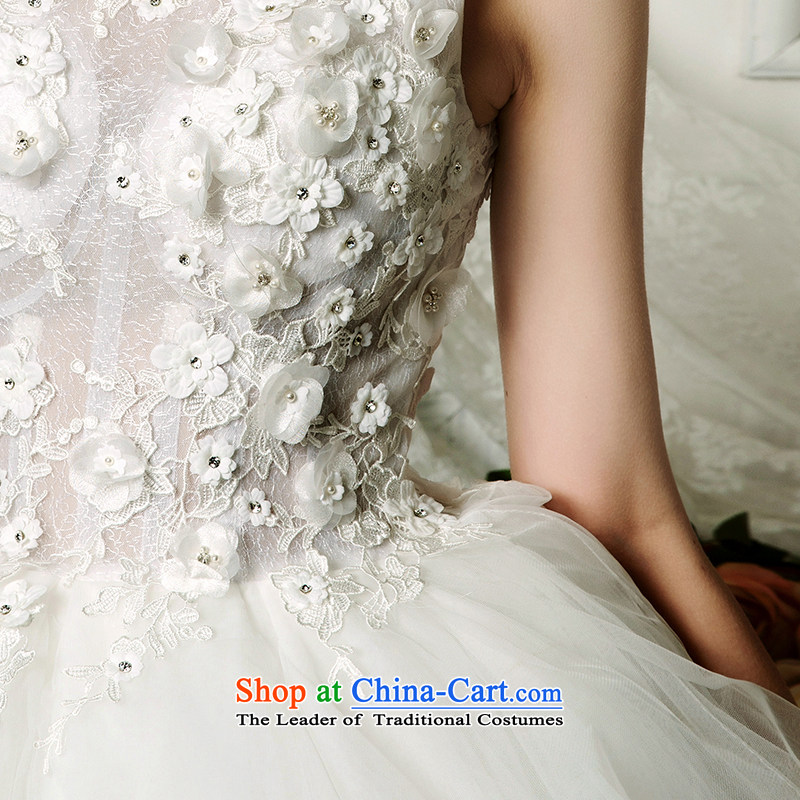 The wedding dresses HIV 2015 New Shizuka shoulders stereo petals bon bon skirt lace wedding ivory , L, HIV in , , , shopping on the Internet