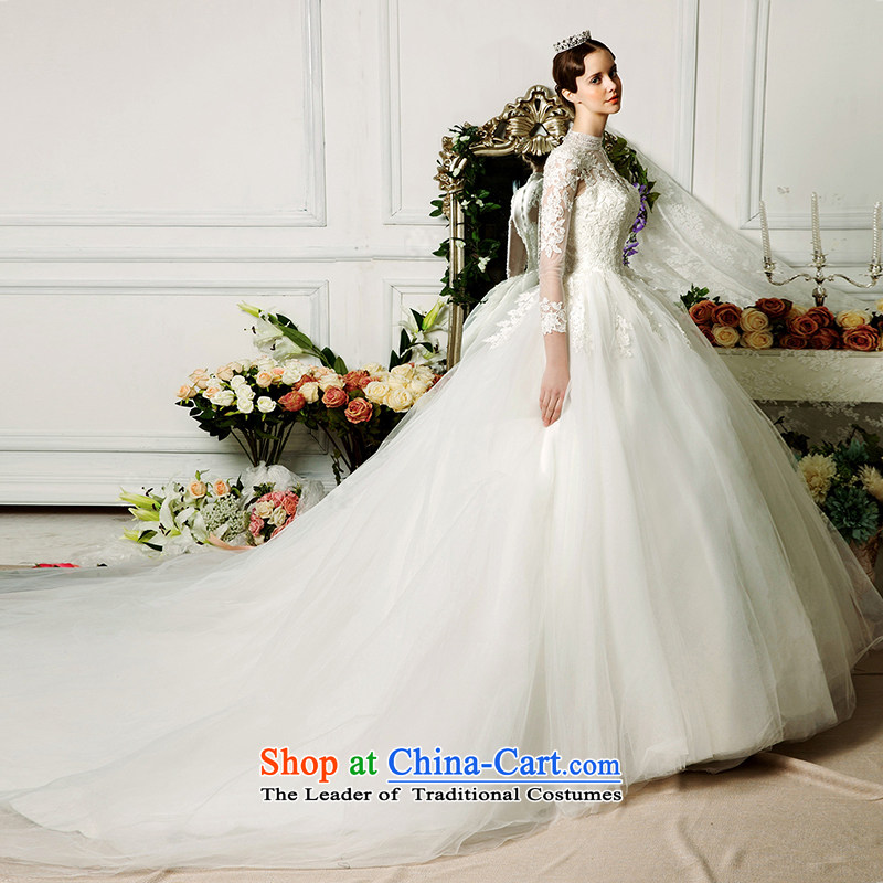 The wedding dresses HIV 2015 new cycle cloud collar long-sleeved lace long tail stars of the same wedding ivory S, HIV in , , , shopping on the Internet