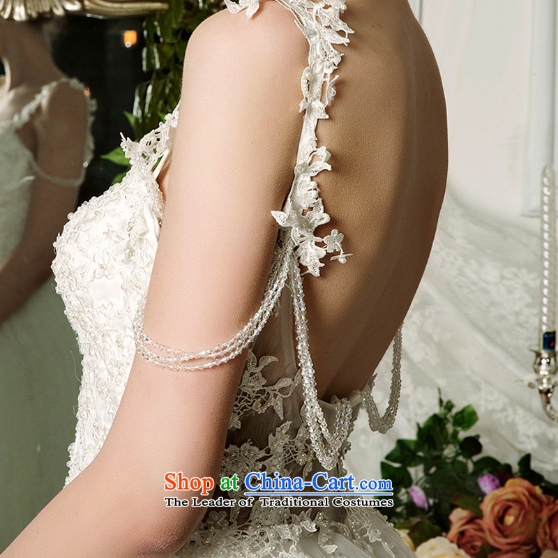 The wedding dresses HIV 2015 New Yuen-ting straps bon bon skirt long tail and chest wedding ivory S, HIV in , , , shopping on the Internet
