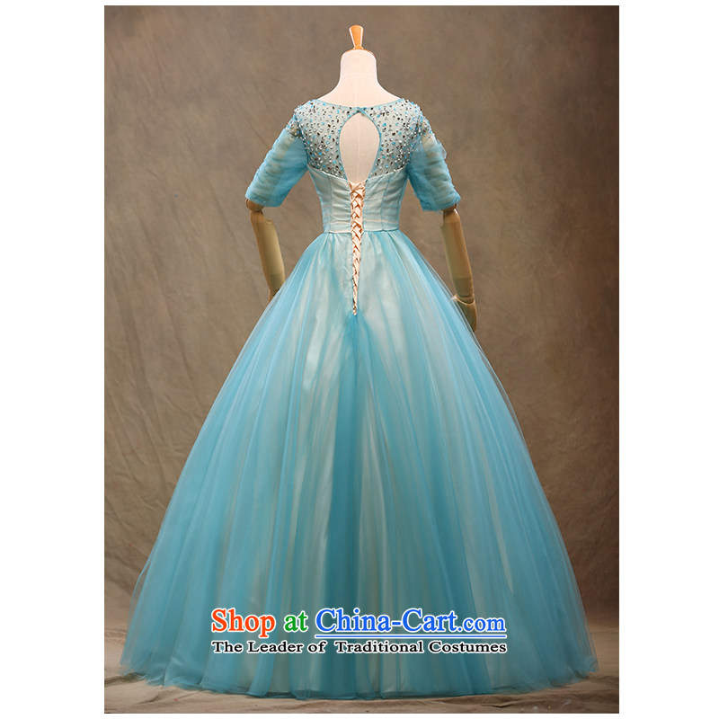 The beautiful new 2015 yarn a field to align the shoulder red bride wedding dresses Hand-stitched chic simplicity with video thin Sau San wedding package mail light blue , L, the beautiful yarn (nameilisha) , , , shopping on the Internet