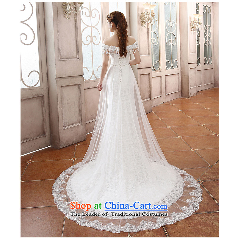 The beautiful word yarn shoulder bride small trailing foutune crowsfoot wedding stylish and simple lace Sau San tie photo building 2015 new wedding H791 tail of the XL, beautiful yarn (nameilisha) , , , shopping on the Internet