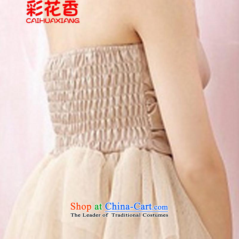 2015 new wedding dresses bridesmaid dresses small dinner dress dresses 1286 apricot colored flowers are code, CAI HUA XIANG) , , , shopping on the Internet