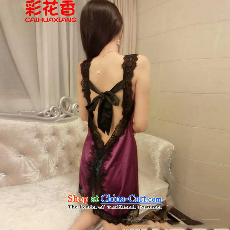 The fragrance of multimedia and sexy 2015 V-Neck lace back after the skirt + jacket pajamas Kit 1177 pink, multimedia CAI HUA XIANG flowers) , , , shopping on the Internet