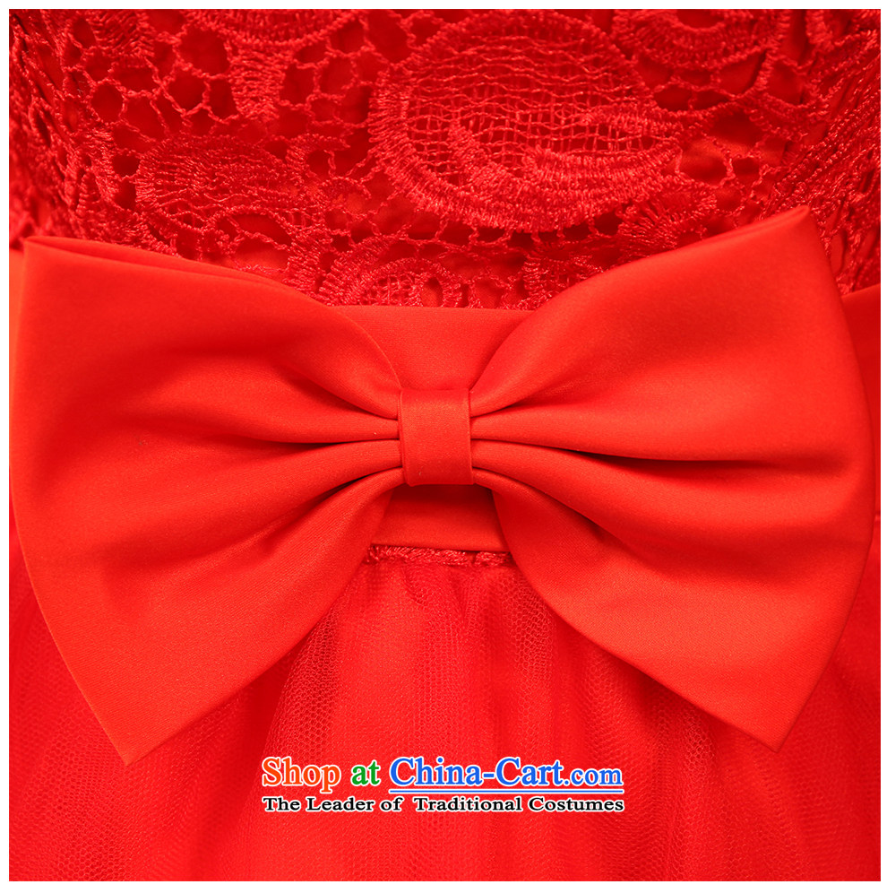 The beautiful yarn and chest short grows red lace short skirt tie bows service 