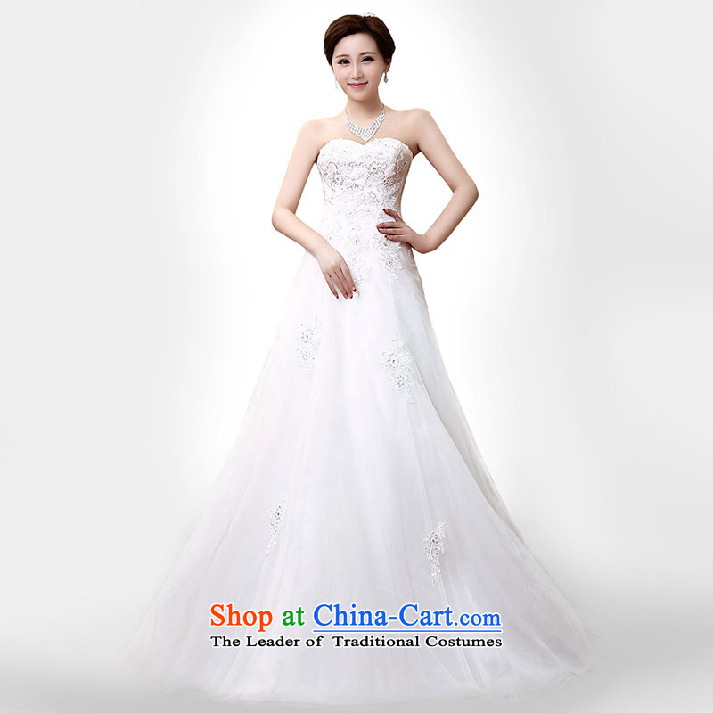 Millennium bride2015 new minimalist A swing crowsfoot wedding straps lace anointed chest video thin bride wedding dresses H306 whiteL