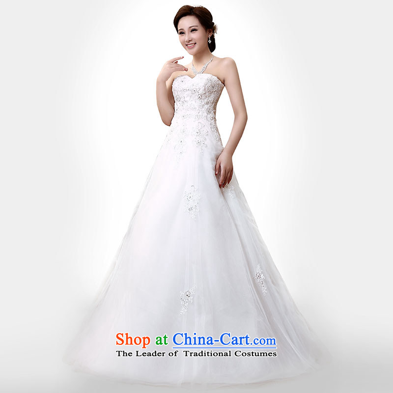 Millennium bride 2015 new minimalist A swing crowsfoot wedding straps lace anointed chest video thin bride wedding dresses H306 white L, millennium bride shopping on the Internet has been pressed.