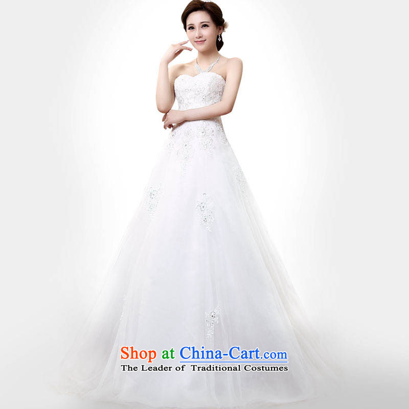 Millennium bride 2015 new minimalist A swing crowsfoot wedding straps lace anointed chest video thin bride wedding dresses H306 white L, millennium bride shopping on the Internet has been pressed.
