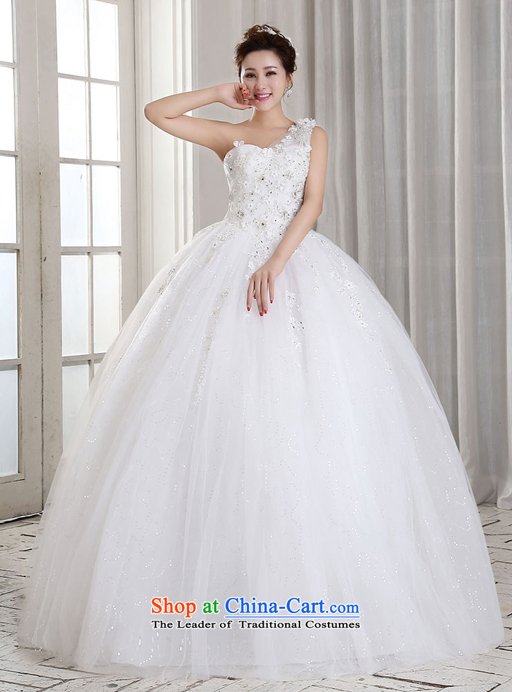 Millennium bride 2015 new Korean flower shoulder straps Princess Beveled Shoulder to align marriages wedding lace wedding dresses H310 White M picture, prices, brand platters! The elections are supplied in the national character of distribution, so action, buy now enjoy more preferential! As soon as possible.