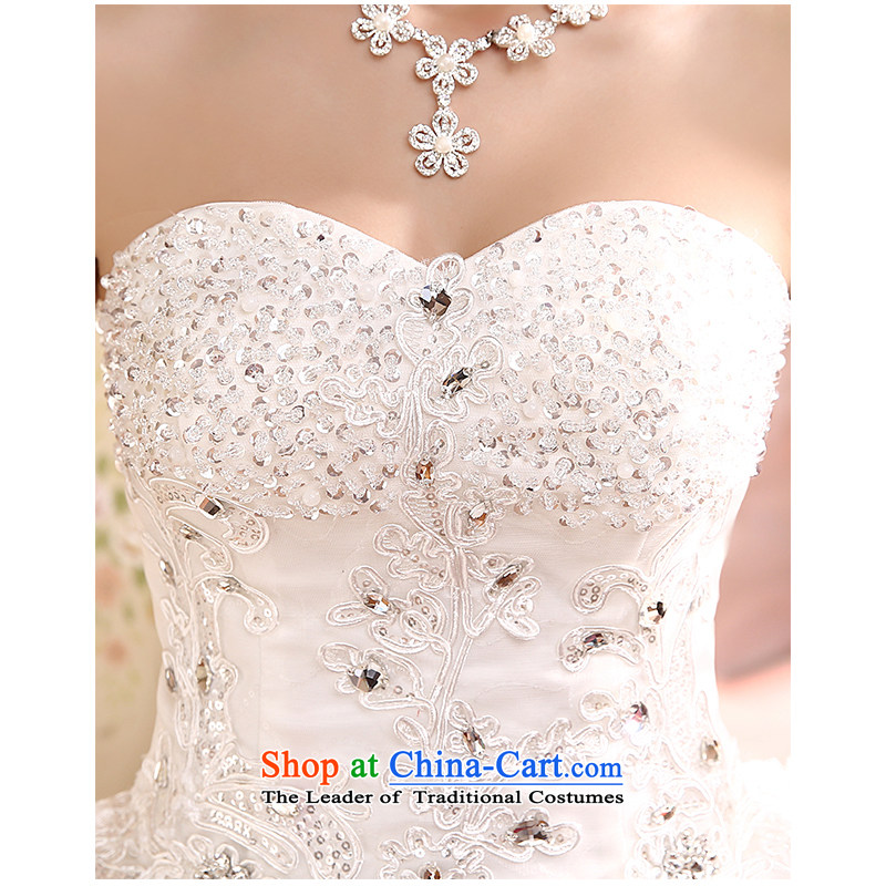 The beautiful yarn and chest with a stylish wedding Korean style with video thin Sau San minimalist lace large 2015 new direct wedding dresses spot for the beautiful white M yarn (nameilisha) , , , shopping on the Internet