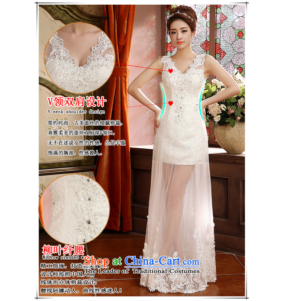The beautiful yarn new 2 V-neck and shoulder the package of new products wedding fluoroscopy lace lace straps simplicity fashionable marriages wedding dresses White M picture, prices, brand platters! The elections are supplied in the national character of distribution, so action, buy now enjoy more preferential! As soon as possible.