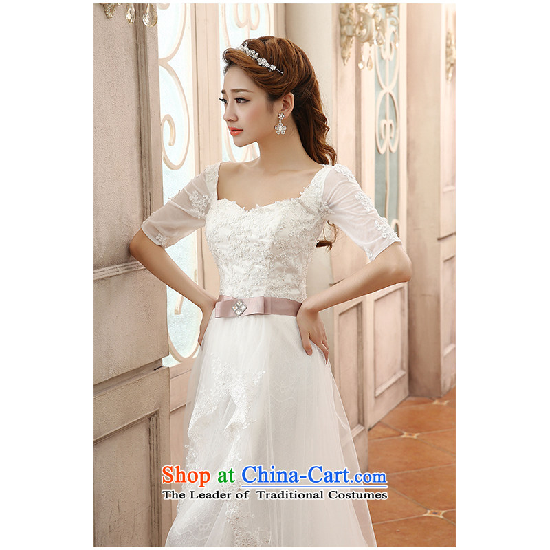 The beautiful new 2015 yarn slotted shoulder tail wedding fashion, cuff minimalist gentlewoman video thin straps bride wedding dresses and the factory outlets , the beautiful white yarn (nameilisha) , , , shopping on the Internet