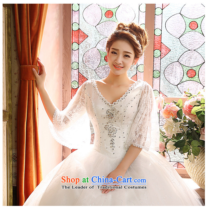 The factory outlets 2015 new 2 to align the shoulder wedding fashion bride V-Neck wedding minimalist horn cuff with video thin beauty of beautiful white yarn , L, the beautiful yarn (nameilisha) , , , shopping on the Internet