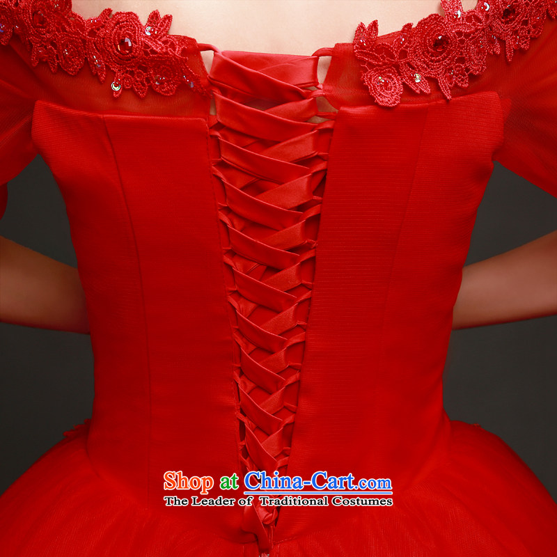 Each original Connie red wedding dresses New Spring Summer 2015 Korean word in the cuff to align the shoulder bridal lace manually set out of the Pearl River Delta Sau San tail one meter tail XL, every stephanie (JIAONI) , , , shopping on the Internet