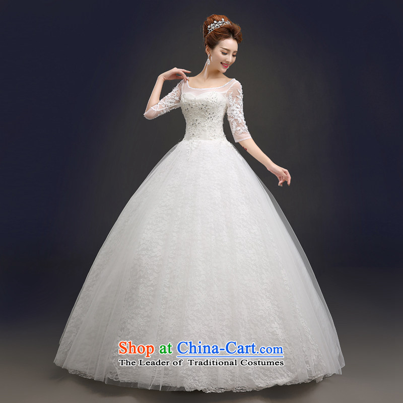 Every bride her wedding dresses 2015 Spring New Word shoulder lace manually set the Pearl River Delta in the retro large cuff to align graphics thin, lady Mrs Korea Sau San edition white white S, every JIAONI stephanie () , , , shopping on the Internet