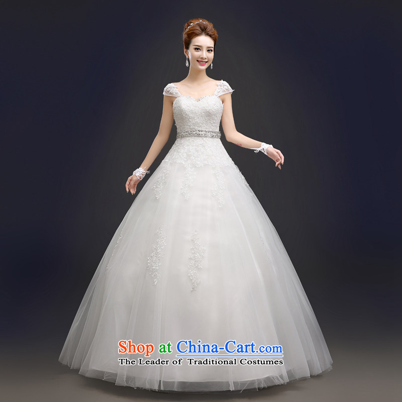 Foutune of Europe and a swing new wedding dresses 2015 Summer New Asian layout to align the shoulder bride Word Graphics thin shoulders wedding white lace after setting the Pearl River Delta and stylish white L, every stephanie (JIAONI) , , , shopping on