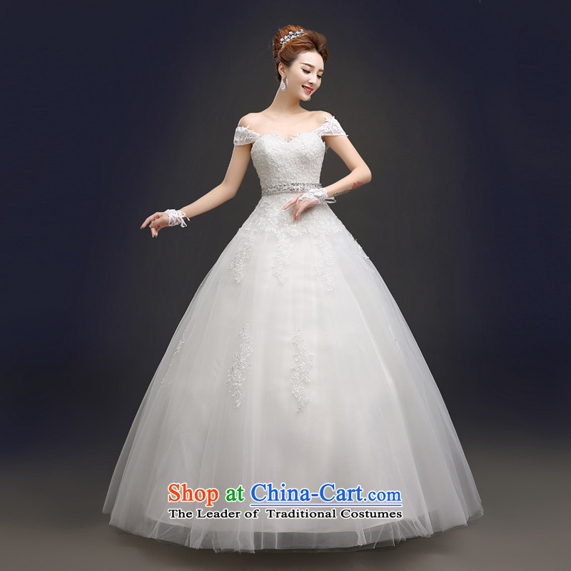 Foutune of Europe and a swing new wedding dresses 2015 Summer New Asian layout to align the shoulder bride Word Graphics thin shoulders wedding white lace after setting the Pearl River Delta and stylish white L, every stephanie (JIAONI) , , , shopping on