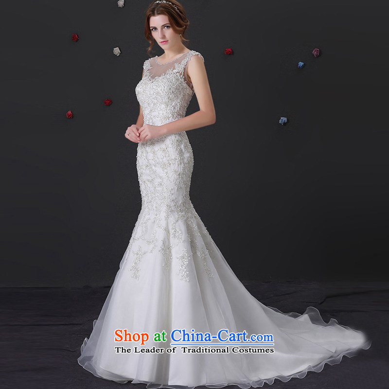 Custom Wedding 2015 dressilyme wedding dresses spring and summer New Sau San crowsfoot lace stylish tail white dual load bride shoulder ivory - no spot XXS,DRESSILY OCCASIONS ME WEAR ON-LINE,,, shopping on the Internet